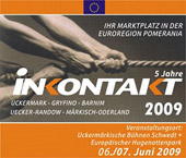  Logo der INKONTAKT 2009: vier Hände ziehen an einem Strick