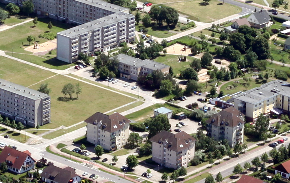 Luftbild auf die Uckermärkische Straße