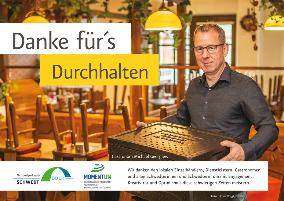 Plakat „Danke für´s Durchhalten“