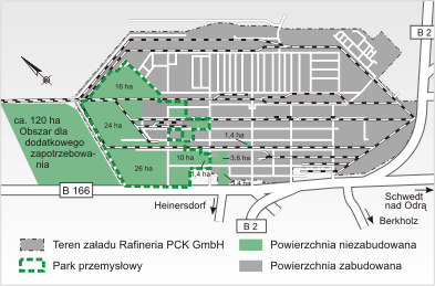 Mapa: Okręg przemysłowy PCK Raffinerie GmbH