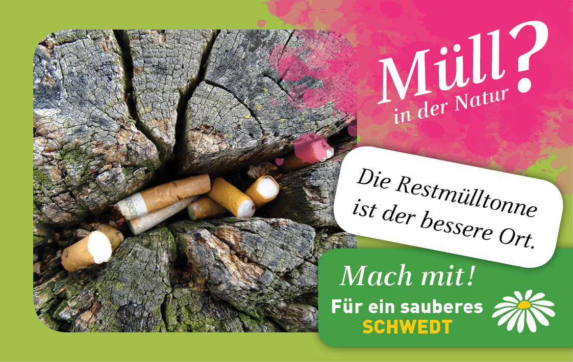 Motiv mit Foto: Zigarettenkippen im Baumstamm