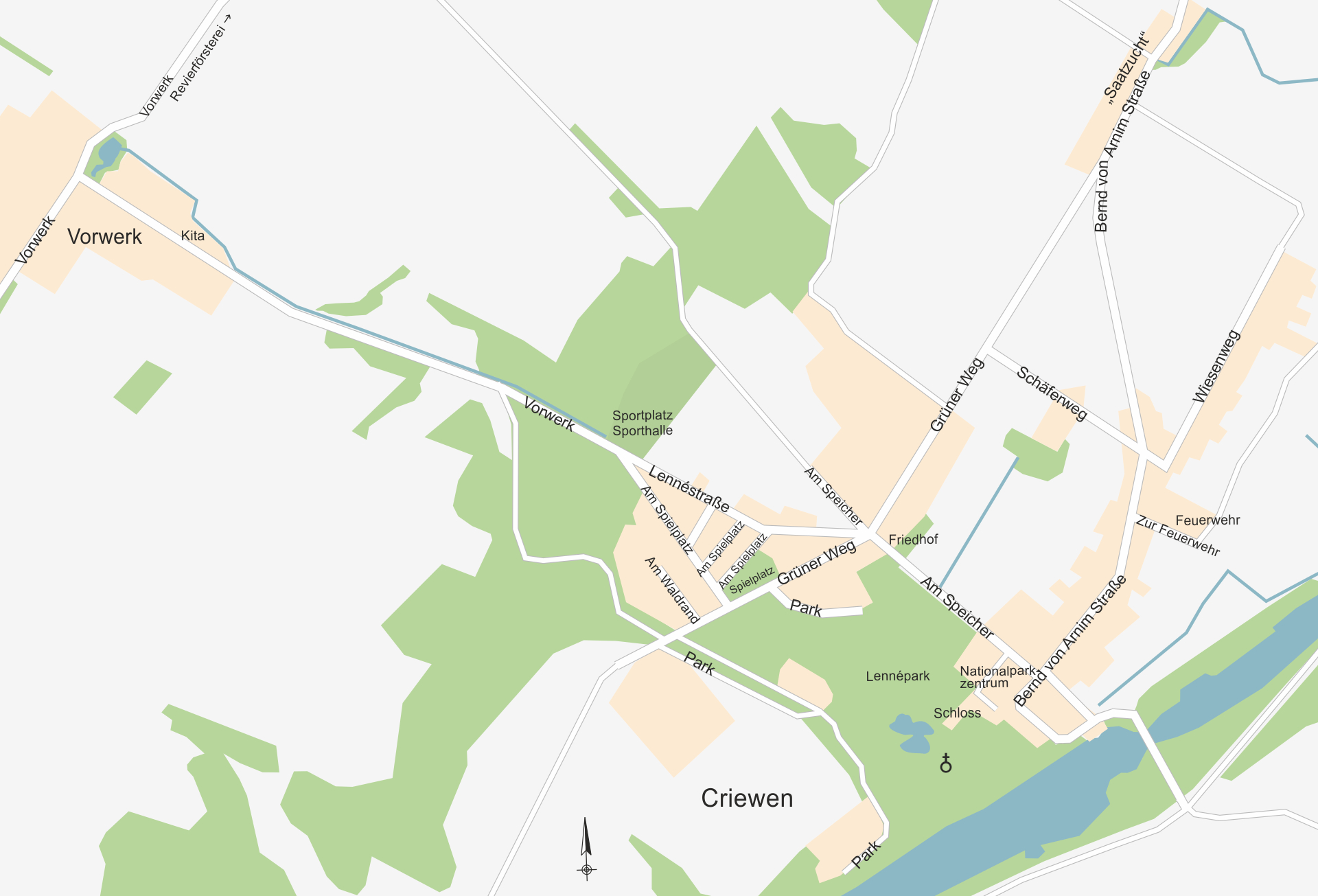 Karte: Ortsplan Criewen
