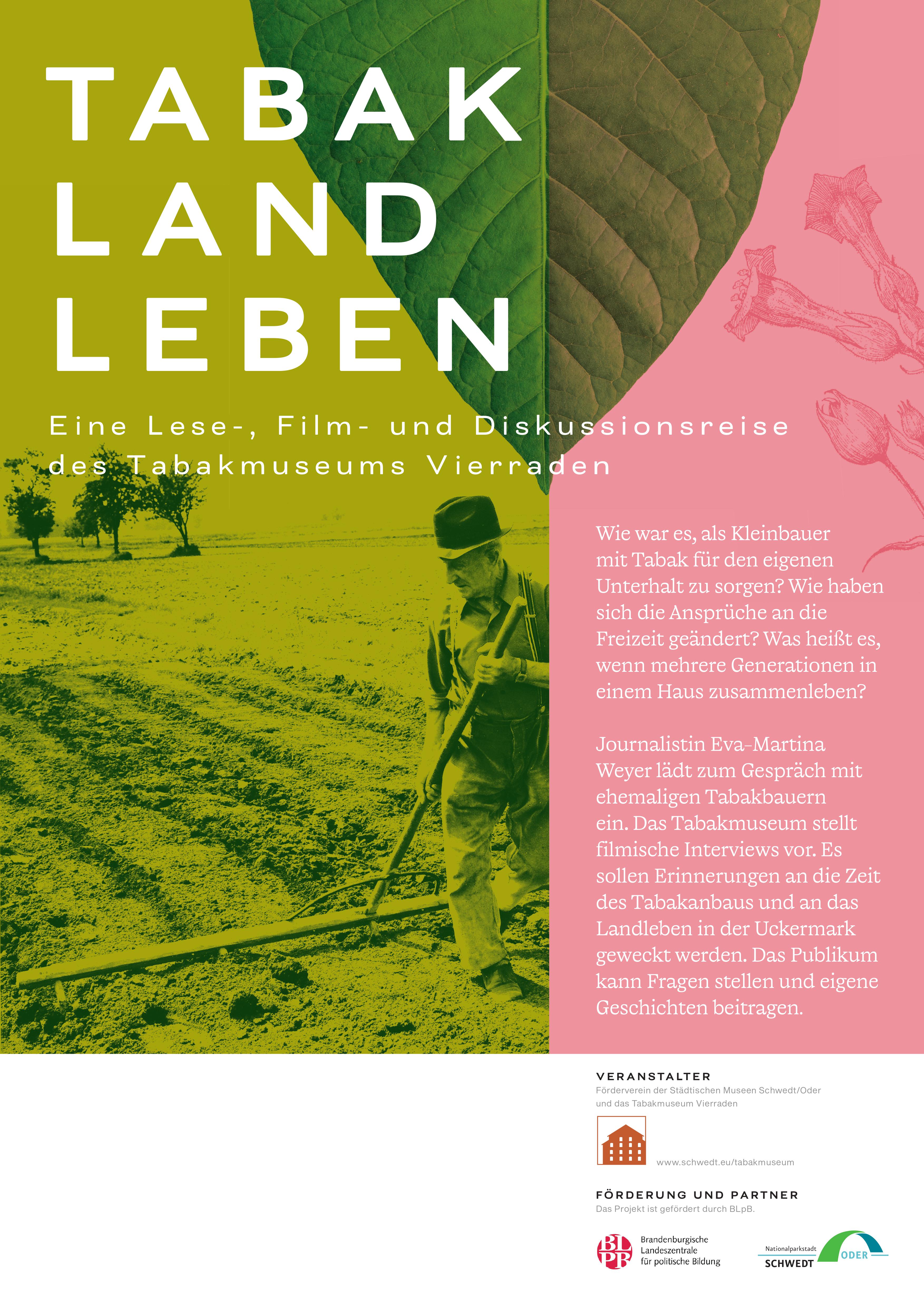 Plakat Diskussionsrunde mit Buch- und Filmvorstellung: Tabak-Land-Leben