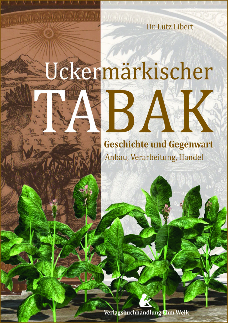 Ein Umschlag mit Grafik von Tabakpflanzen und dem Titel Uckermärkischer Tabak.