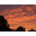 Foto vom 19. September 2011: vom Sonnenuntergang rot glühende Wolken