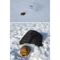 Fotos vom 14. und 20. Februar 2010: eingeschneite Holzschnecke vom Uferradweg im Vergleich