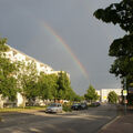 Foto vom 10. Juli 2014: Regenbogen über dem Julian-Marchlewski-Ring