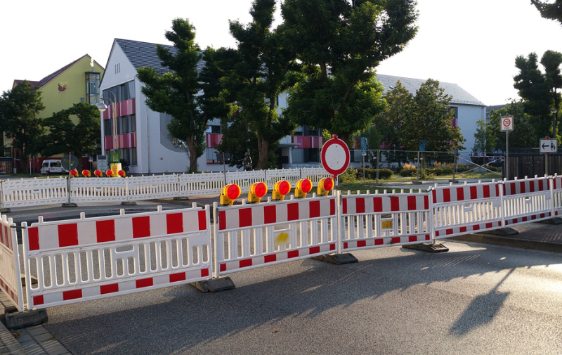 Foto: Straßensperrung in der Berliner Straße