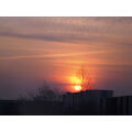 Foto vom 29. Januar 2012: Sonnenaufgang über den Dächern
