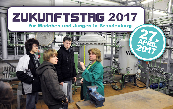 Foto: 3 Schüler bekommen im PCK eine Führung. Logo: Zukunftstag 27. April 2017 Foto: 3 Schüler bekommen im PCK eine Führung. Logo: Zukunftstag 27. April 2017