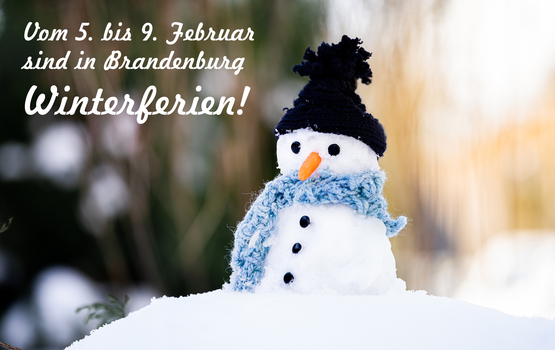 Foto: Schneemann und Text